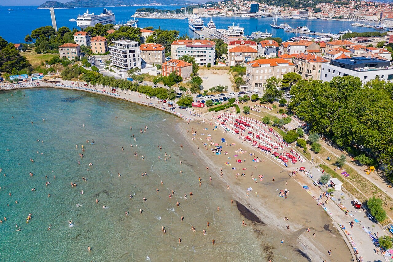 Bačvice Beach in Split, Croatia