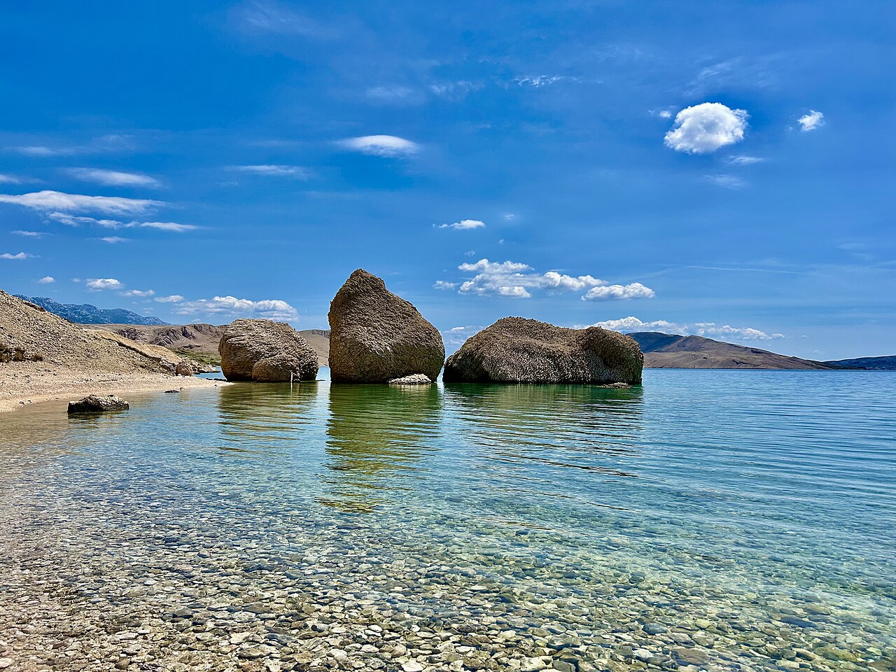 Beritnica Beach in Pag Island (Metajna), Croatia