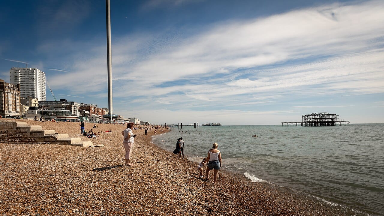 Brighton Beach in Brighton, East Sussex, United Kingdom