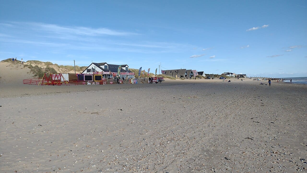 Camber Sands in Camber, East Sussex, United Kingdom