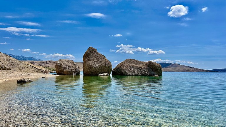 Beritnica Beach in Pag Island (Metajna), Croatia