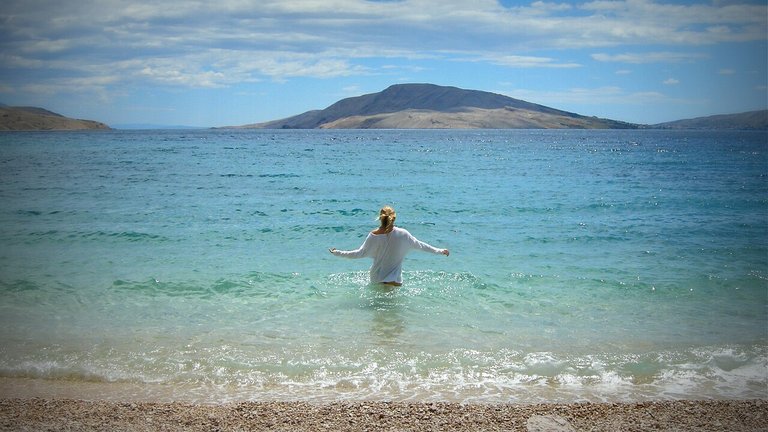 Ručica Beach in Pag Island (Metajna), Croatia