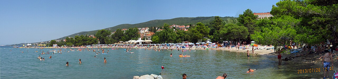 Crikvenica Town Beach in Kvarner (Crikvenica Riviera), Croatia
