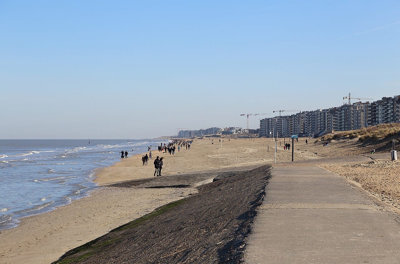 De Panne Beach in West Flanders, Belgium