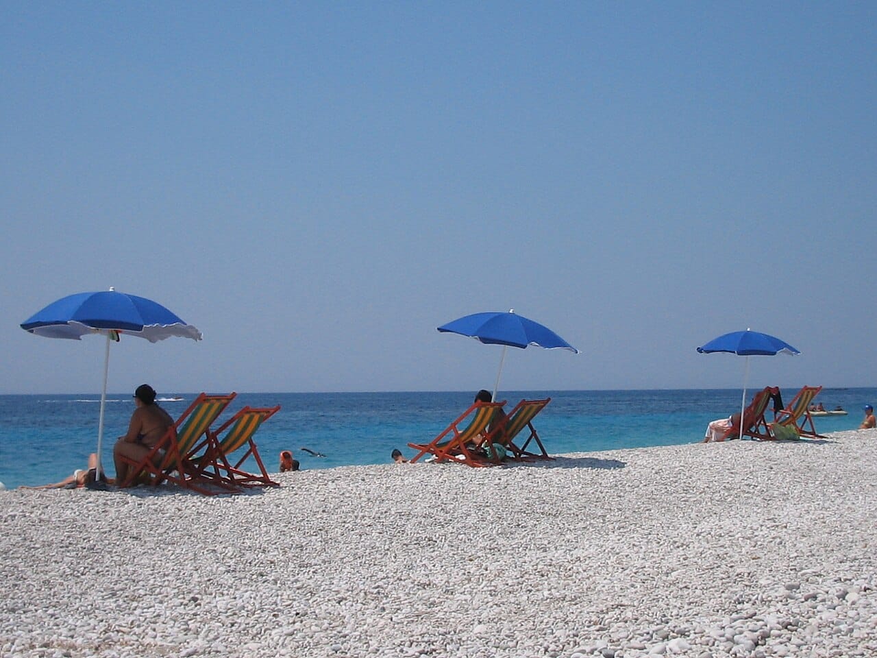 Dhërmi Beach in Albanian Riviera, Albania