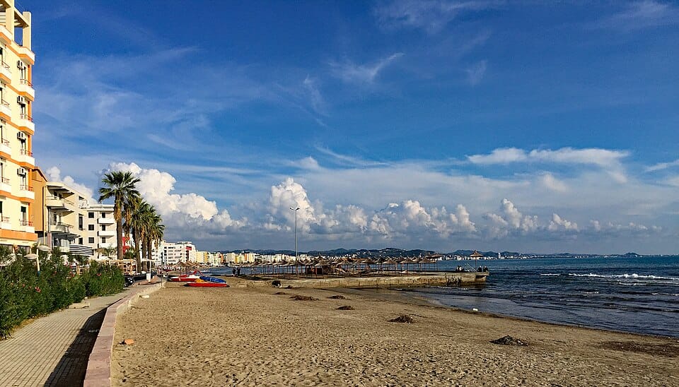 Durrës Beach in Durrës, Albania