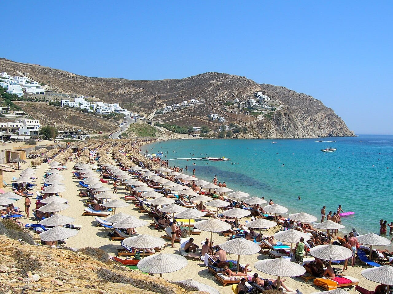 Elia Beach in Mykonos, Greece