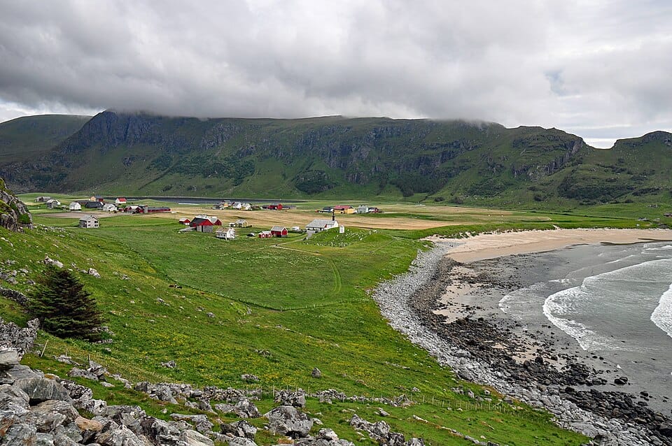 Ervik Beach in Stadlandet, Norway