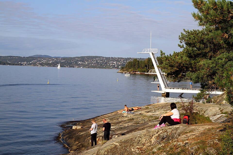 Ingierstrand in Oslofjord, Nordre Follo, Norway