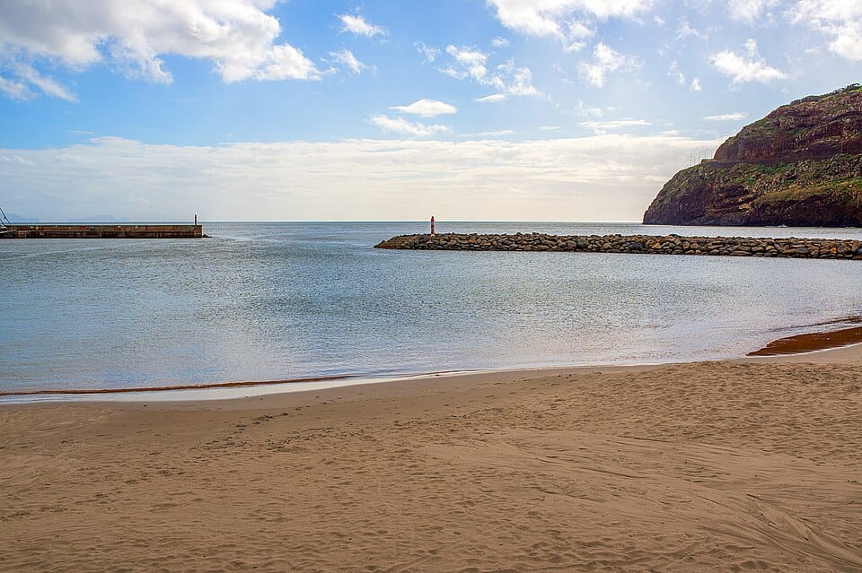 Machico Beach in Machico, Madeira, Portugal