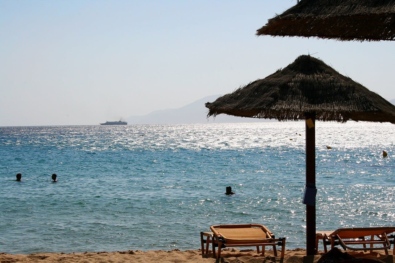 Mylopotas Beach in Ios, Greece