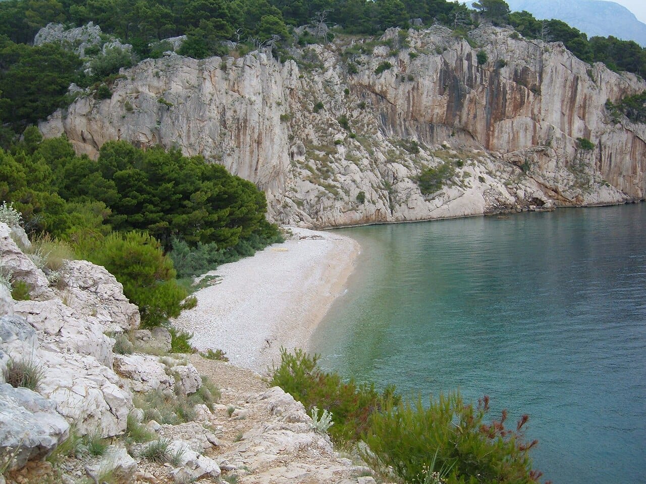Nugal Beach in Makarska Riviera, Croatia