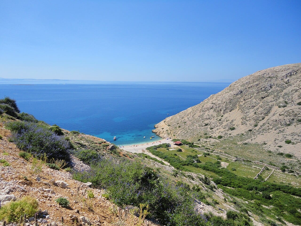 Oprna Bay in Stara Baška, Krk, Croatia