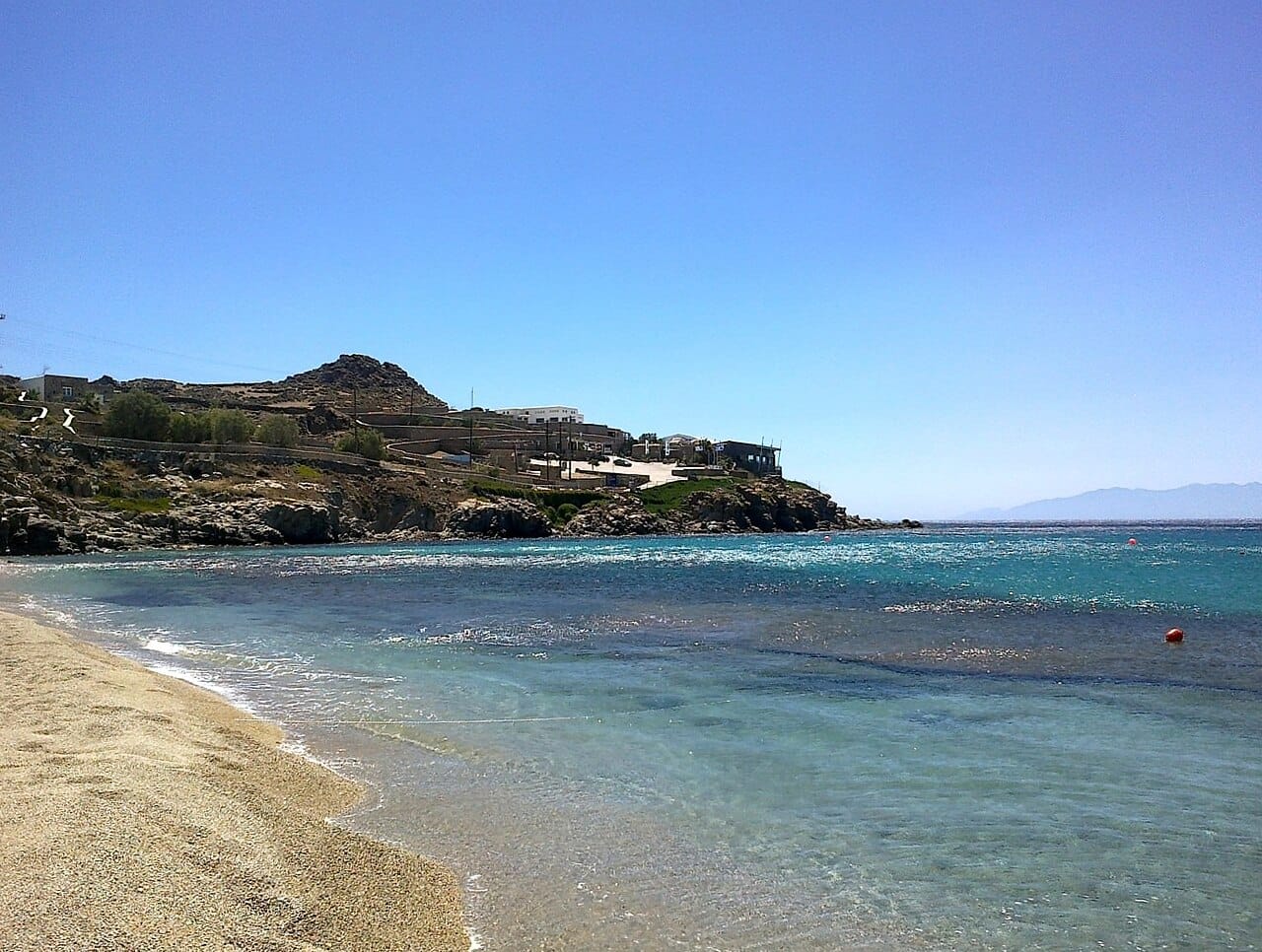 Paradise Beach (Kalamopodi) in Mykonos, Cyclades, Greece