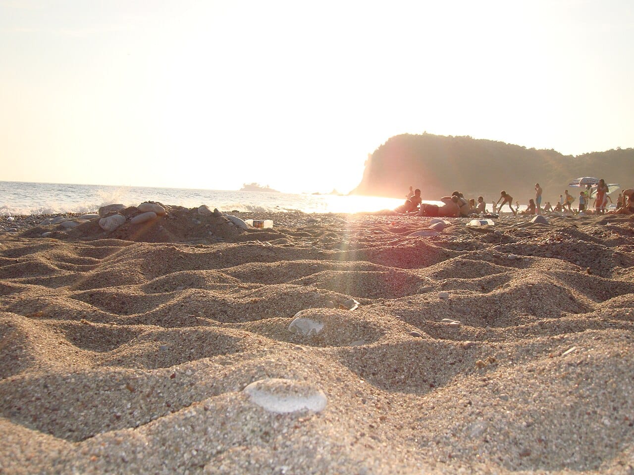 Petrovac Beach in Petrovac, Budva Riviera, Montenegro