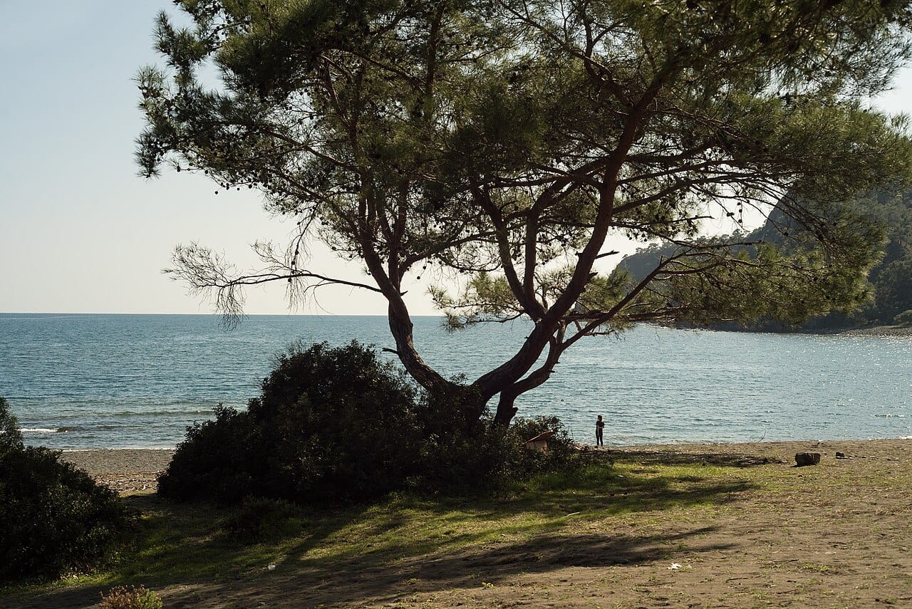 Phaselis Beach in Tekirova, Antalya, Turkey