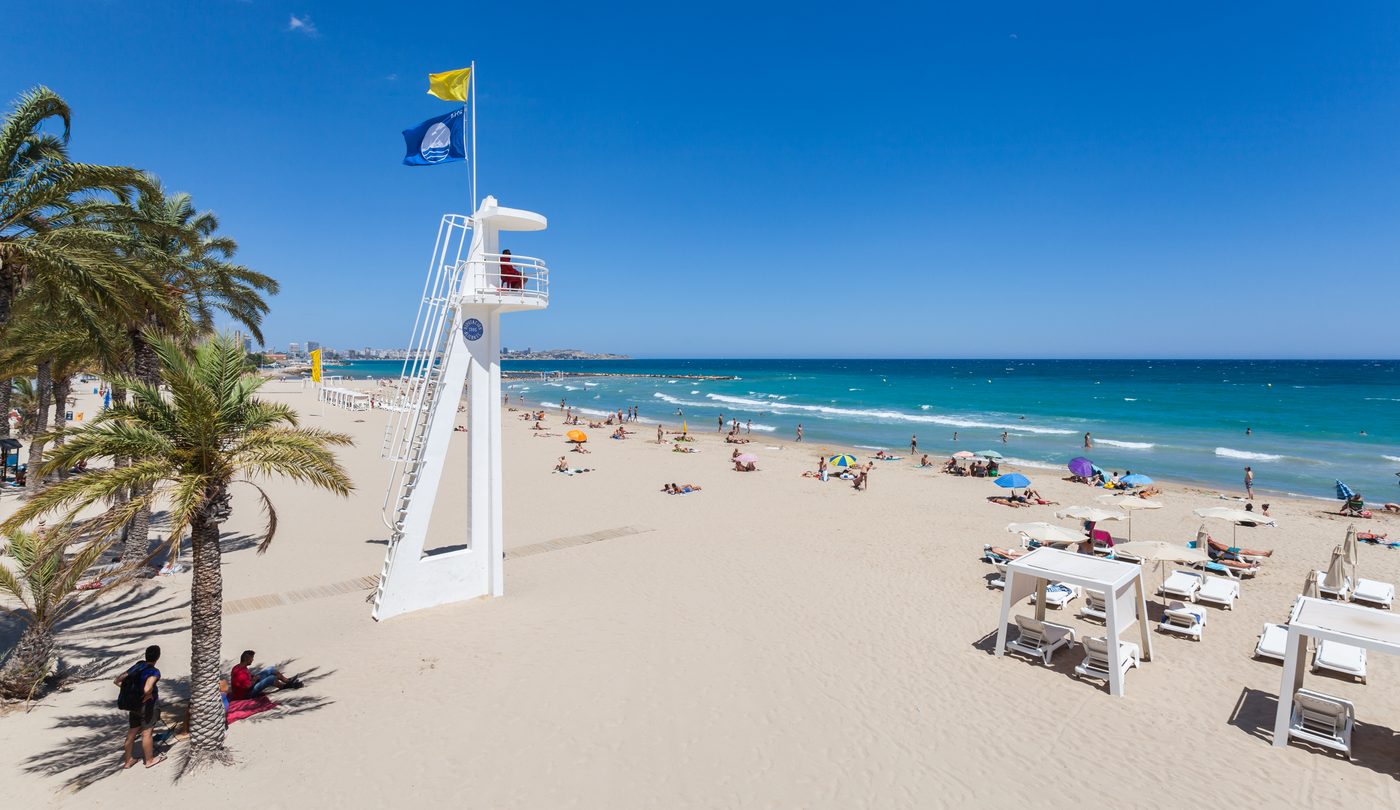 Playa del Postiguet in Alicante, Costa Blanca, Spain