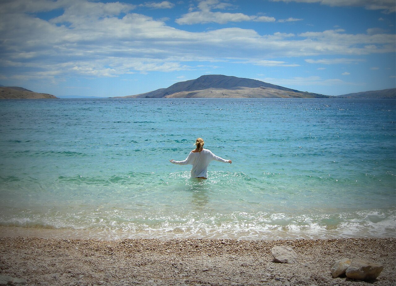 Ručica Beach in Pag Island (Metajna), Croatia