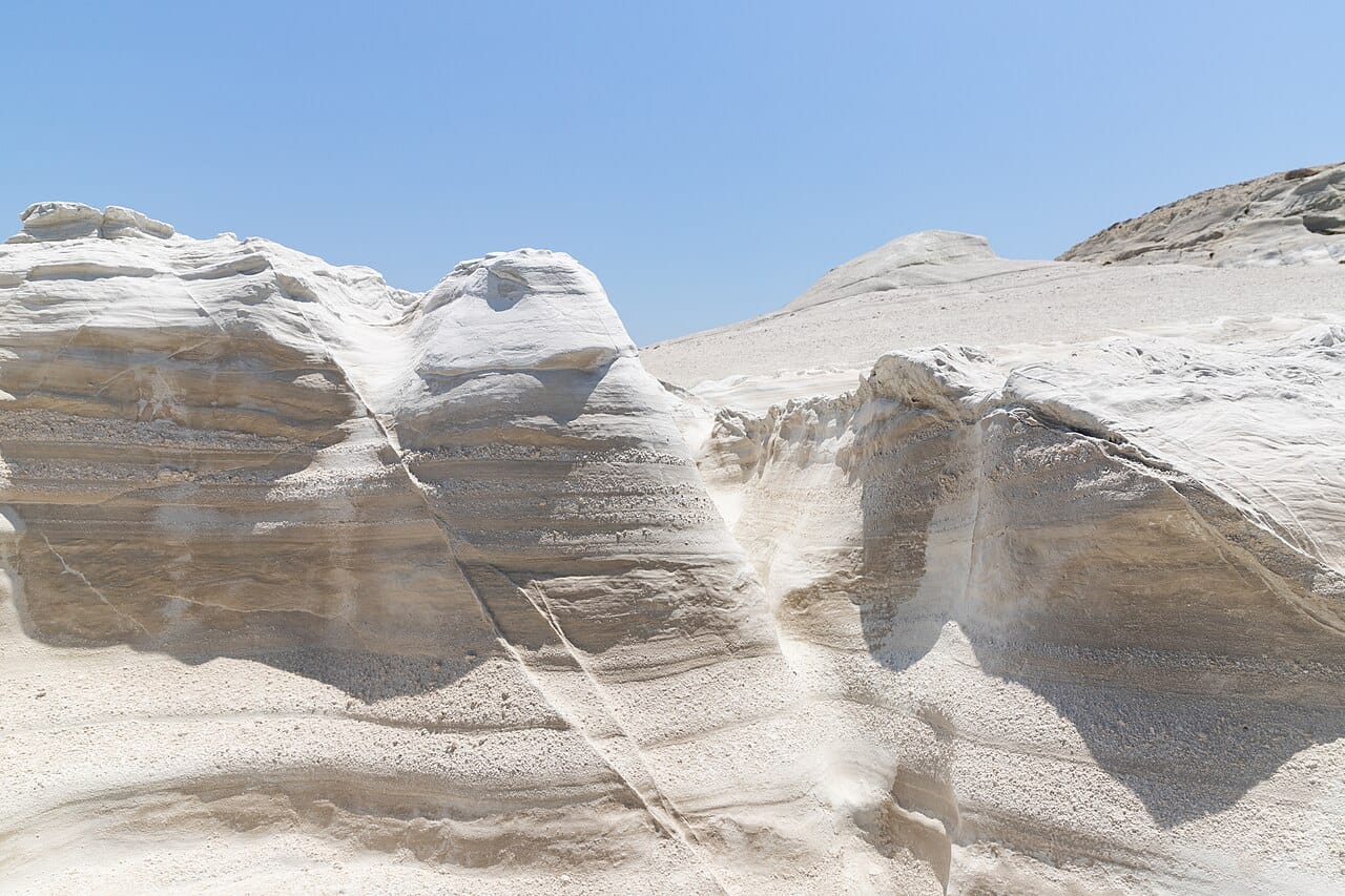 Sarakiniko Beach in Milos, Greece