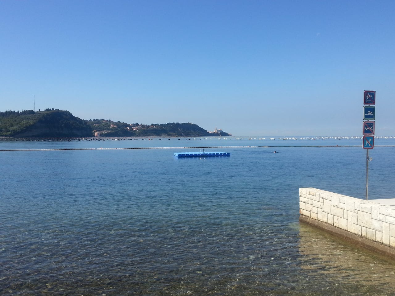 Strunjan Beach in Strunjan, Slovenian Istria, Slovenia