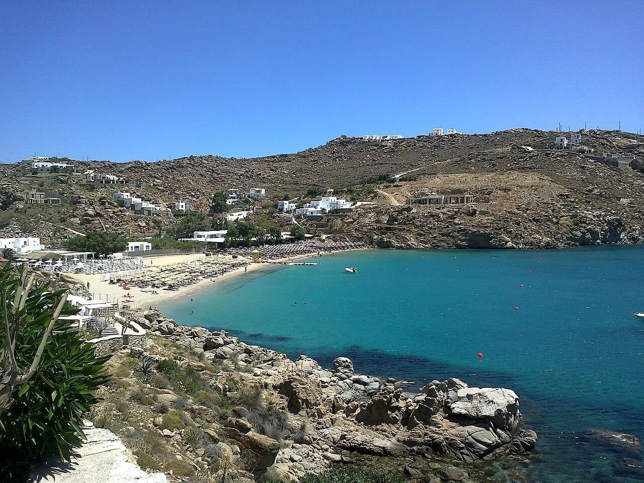 Super Paradise Beach in Mykonos, Cyclades, Greece