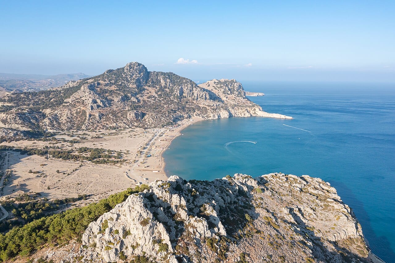 Tsambika Beach in Rhodes, Greece