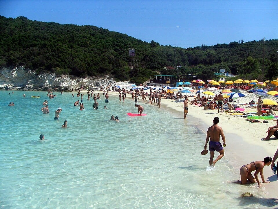 Voutoumi Beach in Antipaxos, Ionian, Greece